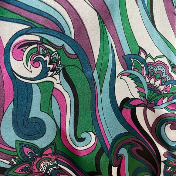 Vintage Y2K Dress Retro Print Flower Power V-Neck Mini A-Line Sleeveless Black - Picture 12 of 13